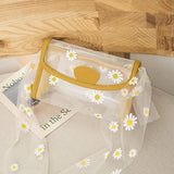 Women Shoulder Bags Embossed Daisy Transparent PVC Handbag