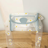 Women Shoulder Bags Embossed Daisy Transparent PVC Handbag