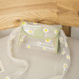 Women Shoulder Bags Embossed Daisy Transparent PVC Handbag
