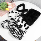 Leopard Plush Handbag Casual Style Shoulder Bag