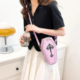 Gothic Crossbody Coffin Shape Shoulder Handbag for Halloween Party