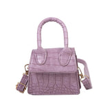 Crocodile Pattern Mini Handbag with Chain Strap