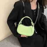 Hobos One Shoulder Bags Large Chains PU Leather Female Handbags