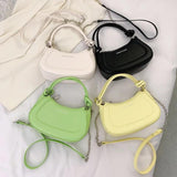 Hobos One Shoulder Bags Large Chains PU Leather Female Handbags