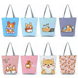 Corgi Print Bags Tote Reusable Commuting Totes Eco Shopping Bag