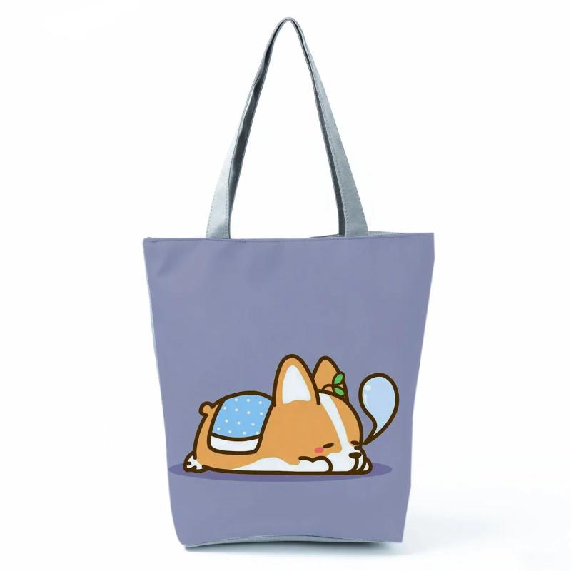Corgi Print Bags Tote Reusable Commuting Totes Eco Shopping Bag