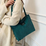 Corduroy Casual Shoulder Bag Large Capacity Shopping Bag Women Handbags