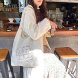 Bear Plush Underarm Bag Large Capacity Embroidered Lovely Animal Tote Bag