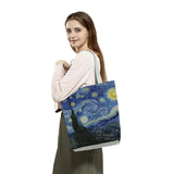 Van Gogh Oil Painting Tote Bag Retro Art Beach Bag Women Eco Shopping Handbag