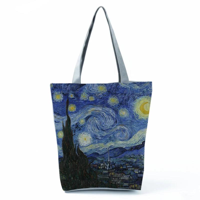 Van Gogh Oil Painting Tote Bag Retro Art Beach Bag Women Eco Shopping Handbag