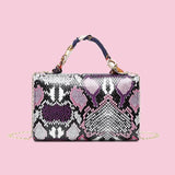 Women's Snake Skin Pattern Crossbody Bag - Small Handbag Side Purse