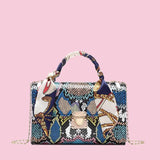 Women's Snake Skin Pattern Crossbody Bag - Small Handbag Side Purse