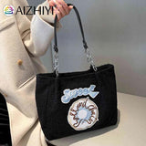 Plush Shoulder Bag Large Capacity Ladies Handbags Casual Chain Portable Zipper