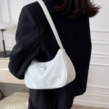Women Shoulder Bag Mini Crescent Messenger Handbag Nylon Retro Ladies