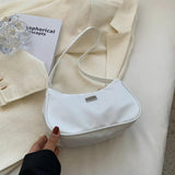 Women Shoulder Bag Mini Crescent Messenger Handbag Nylon Retro Ladies