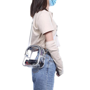 Women PVC Transparent Summer Splicing Shoulder Bag Tote Purse Clutch