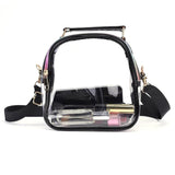 Women PVC Transparent Summer Splicing Shoulder Bag Tote Purse Clutch