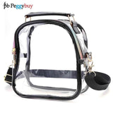 Women PVC Transparent Summer Splicing Shoulder Bag Tote Purse Clutch