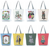 Cat Women Handbags Print Lady Totes Big Capacity Shoulder Bag