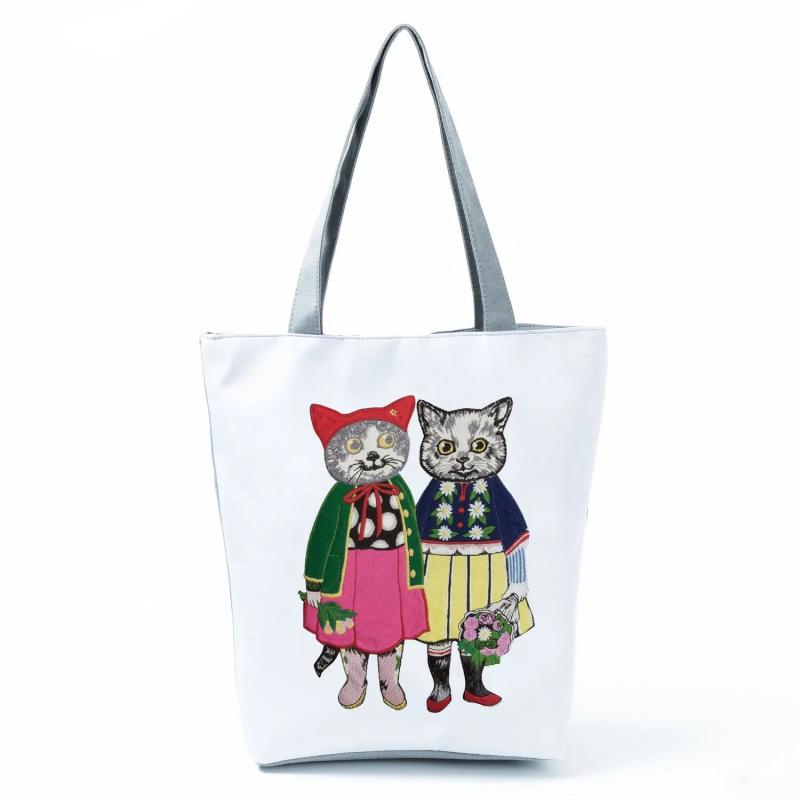 Cat Women Handbags Print Lady Totes Big Capacity Shoulder Bag