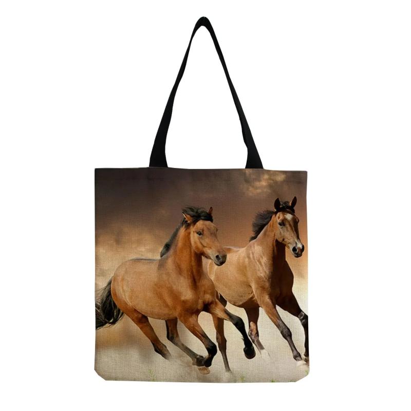Portable Shopping Bag Large Capacity Elephant Horse Eco Friendly Travel Bag