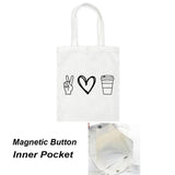 Coffee Printing Canvas Shopper Bag for Women