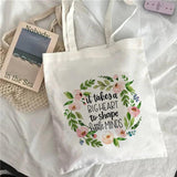 Teacher Life Canvas Shopping Tote Bag Reusable Shoulder Book Bag