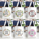 Teacher Life Canvas Shopping Tote Bag Reusable Shoulder Book Bag