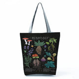 Mushroom Plant Printed Handbag Eco Friendly Tote Bag