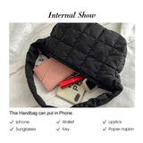 Quilted Cotton Padded Shoulder Bag for Women