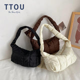 Quilted Cotton Padded Shoulder Bag for Women