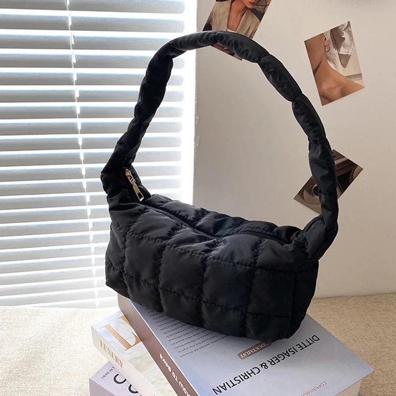 Quilted Cotton Padded Shoulder Bag for Women