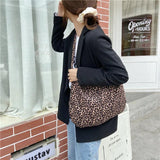 Leopard Print Messenger Bag for Women Vintage Casual Tote Handbags