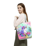 Unicorn Printing Handbags Girl Book Bag Cartoon Eco Reusable Shopping Bag