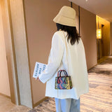 Snake Pattern Chain Small Square Bag Shoulder Handbag