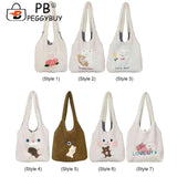 Embroidery Fleece Shoulder Bag for Women Girls