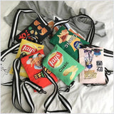 Funny Potato Chips Crossbody Handbag Canvas Shoulder Bag