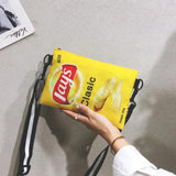 Funny Potato Chips Crossbody Handbag Canvas Shoulder Bag