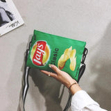 Funny Potato Chips Crossbody Handbag Canvas Shoulder Bag