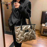 Nylon Cotton-padded Bag Large Capacity Top-handle Soft Zipper Portable