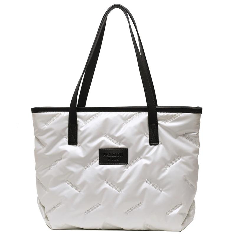 Nylon Cotton-padded Bag Large Capacity Top-handle Soft Zipper Portable