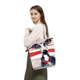 Grey Hound Dog Oil Painting Tote Bag for Shopping and Travel