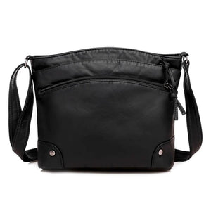 Casual PU Leather Handbag Solid Mother Shoulder Crossbody Bag