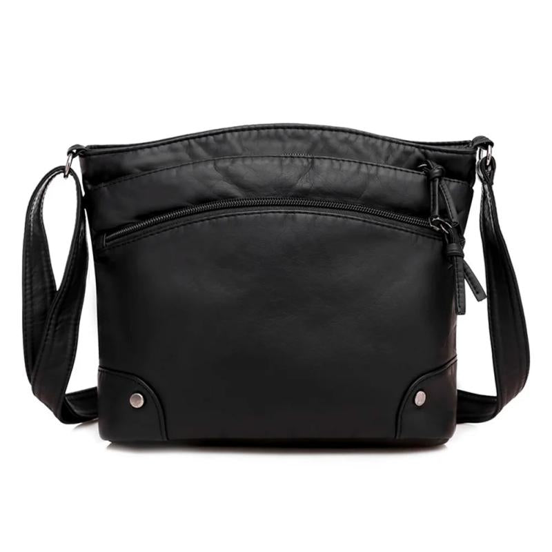Casual PU Leather Handbag Solid Mother Shoulder Crossbody Bag