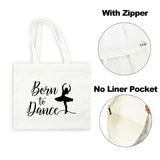 Dancing Ballet Print Women Canvas Tote Bag - Lady Shopper Handbag