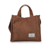 Corduroy Shoulder Bag Casual Ladies Tote Bags Zipper Women Handbags
