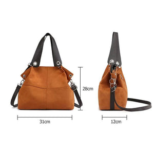 Corduroy Leather Shoulder Messenger Handbag for Women