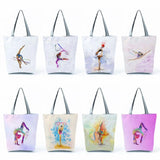 Watercolor Gymnastics Art Tote Bag Ladies Big The Tote Bag Gymnast Storage Bag