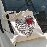 Skull Hip Hop Gothic Shopper Bag Street Canvas Shoulder Bag