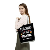 Teacher Gift Tote Bag Colorful Letters Print Customizable